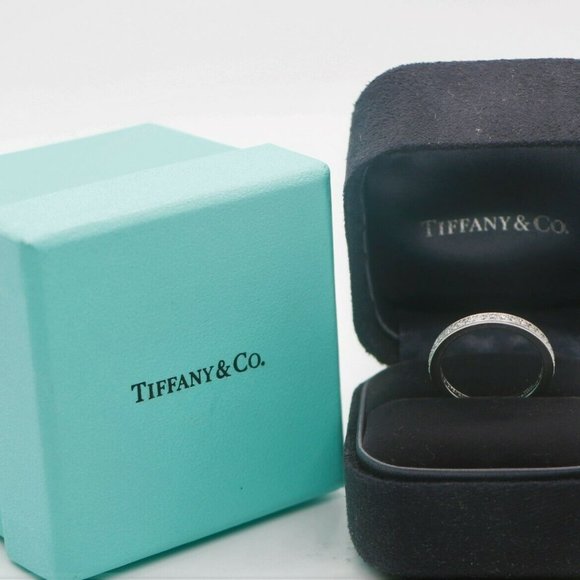 Tiffany & Co Legacy Platinum FULL DIAMOND Wedding Band Size 6.5 / 0.50 carat - Picture 2 of 10